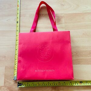 Bottega Veneta Paper Shopping Gift Bag - small red bag (10.25" x 8.9" x 1.75")
